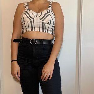 Striped cropped bustier top— super trendy